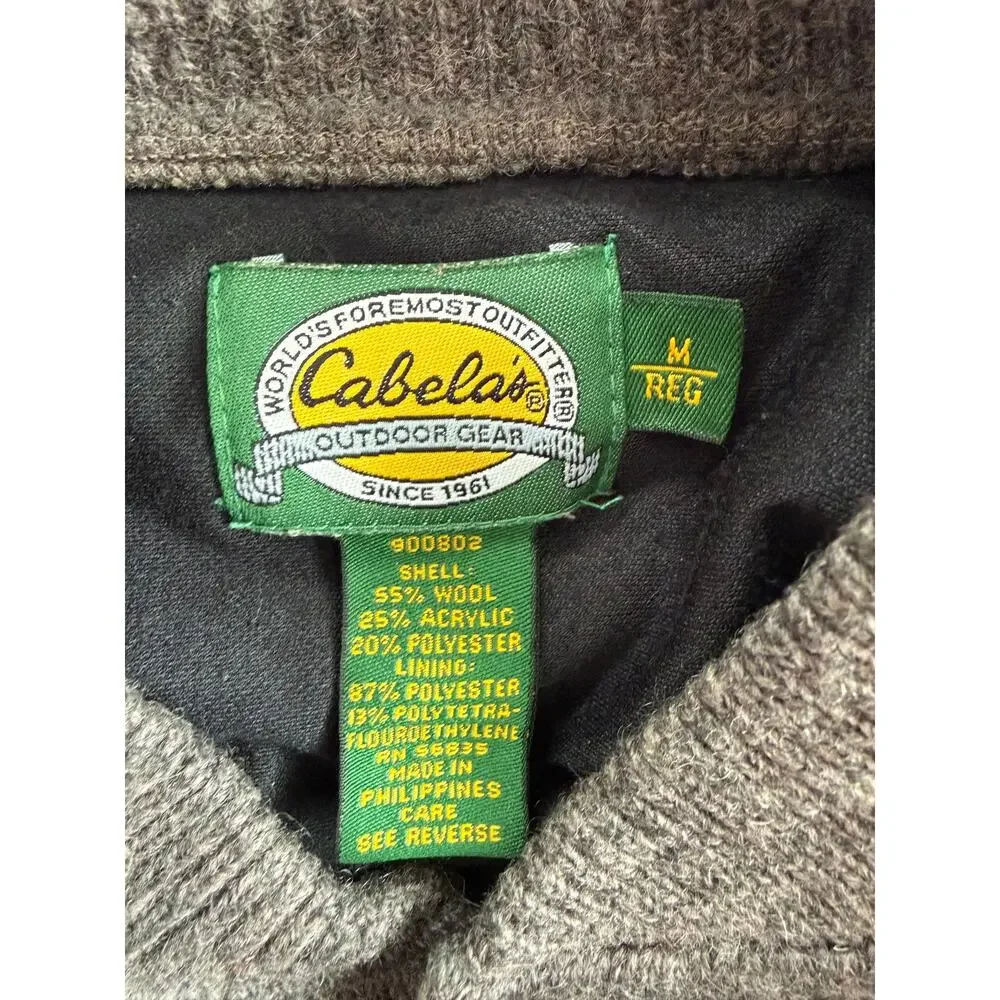 Cabela's Vintage Wind Stopper Sweater Wool Blend Size Medium